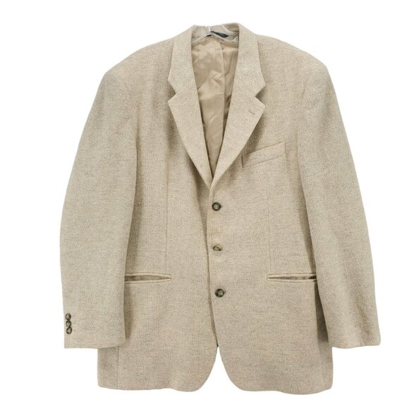 Todays Man GianCarlo Lamberti Wool Alpaca Blazer Jacket Beige Woven 42L - Picture 1 of 11